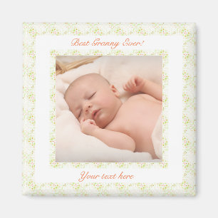 Grandparents Day Green Best Granny Ever Photo Gift Magnet