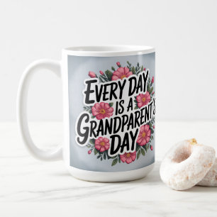  Grandparent's Day Pink Floral Design Coffee Mug