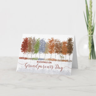 Grandparents Day Religious Blessings Trees & Deer Card