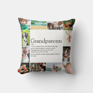 Grandparents Definition 12 Photo Collage Cushion