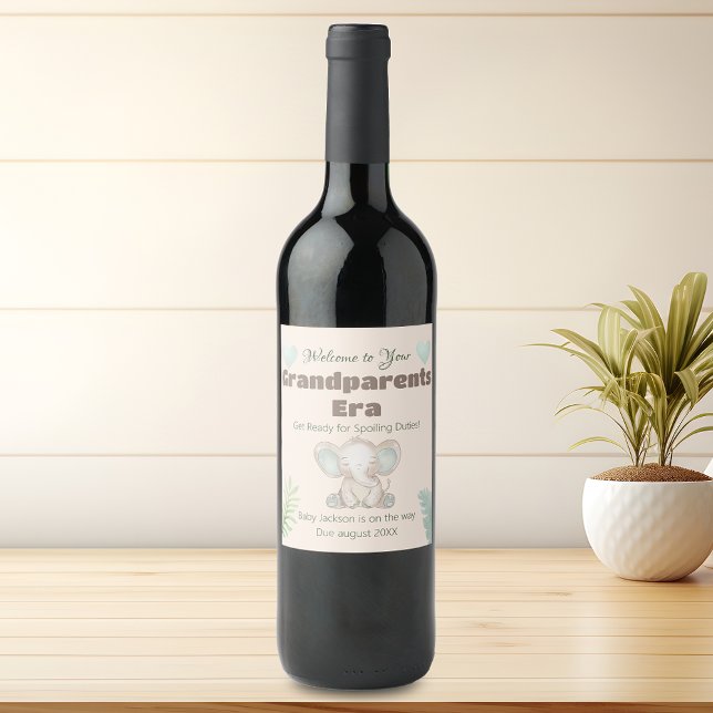 Grandparents Era Pregnancy Reveal Wine Label Set (Creator Uploaded)