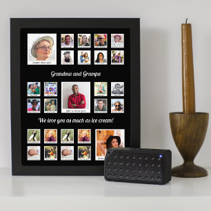 Grandparents Family Retro Photo Montage Print