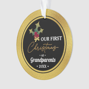Grandparent's First Christmas Acrylic Circle  Ornament