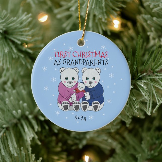 Grandparents First Christmas Ceramic Tree Decoration (Tree)