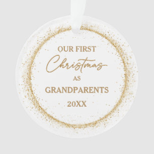 Grandparent's First Christmas Gold Colour Ornament