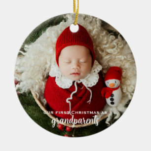 Grandparents First Christmas New Baby Photo Ceramic Tree Decoration