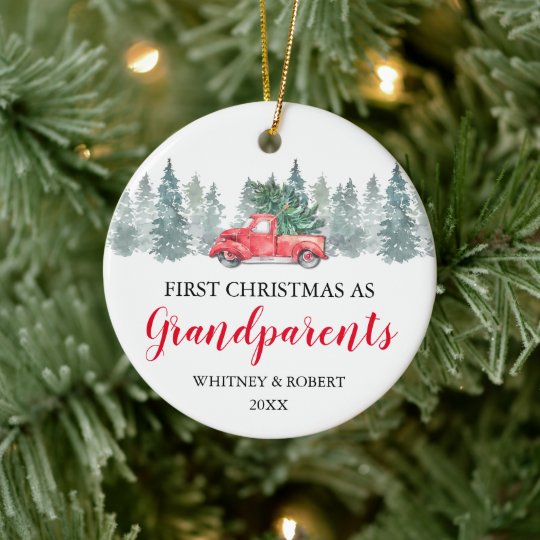 Grandparents First Christmas Photo Christmas Ornament Zazzle.co.uk