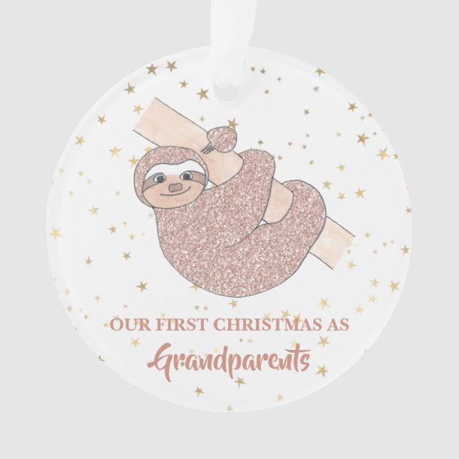 Grandparent's First Christmas Photo Ornament (Front)