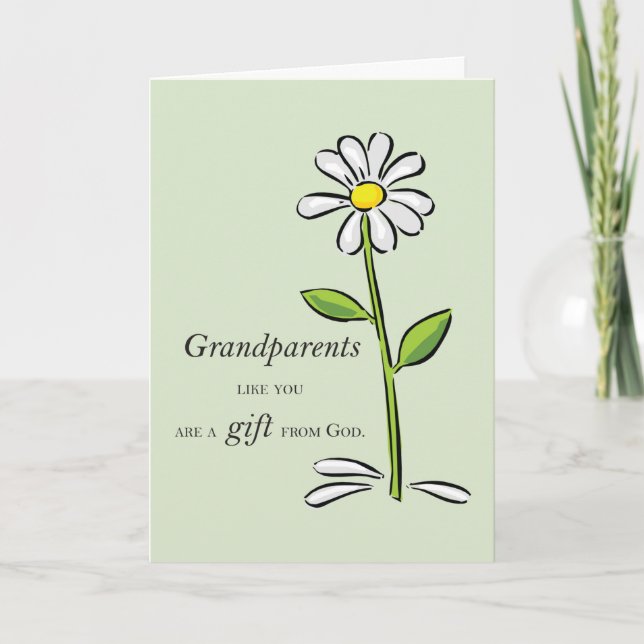 Grandparents Gift from God Daisy Religious Card (Front)