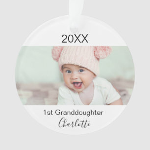 Grandparents Granddaughter 1st baby custom photo Ornament