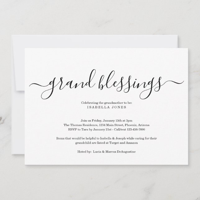 Grandparents, Grandmother, Grandbaby Baby Shower Invitation (Front)