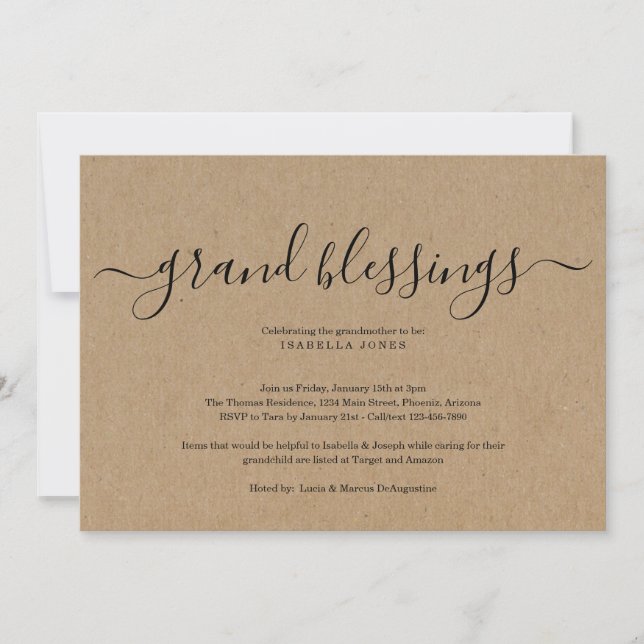 Grandparents, Grandmother, Grandbaby Baby Shower Invitation (Front)