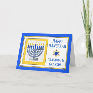 Grandparents Hanukkah Contemporary Menorah Card