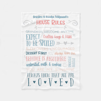 Grandparent's House Rules Fleece Blanket