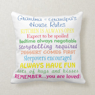 Grandparents' House Rules Pillow