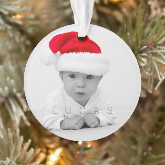 Grandparents Joy Photo Monogram Holiday Ornament (Tree)