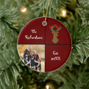 Grandparent's Love Christmas Photo Ceramic Tree Decoration