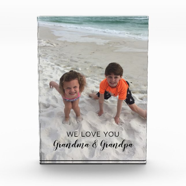 Grandparents Love Grandchildren Custom Photo Block (Front)