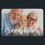 Grandparents Love Script Personalised Photo Gift Magnet<br><div class="desc">This photo magnet with handwritten 'Grandparents' letters can be easily personalised with your own favourite picture. You can also change the text colour to better match your photo.</div>