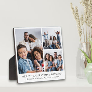 Grandparents Love You 3 Photo Collage Plaque