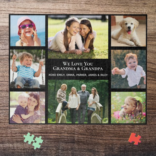 Grandparents Love You Personalized Photo Collage Jigsaw Puzzle (Creator Uploaded)