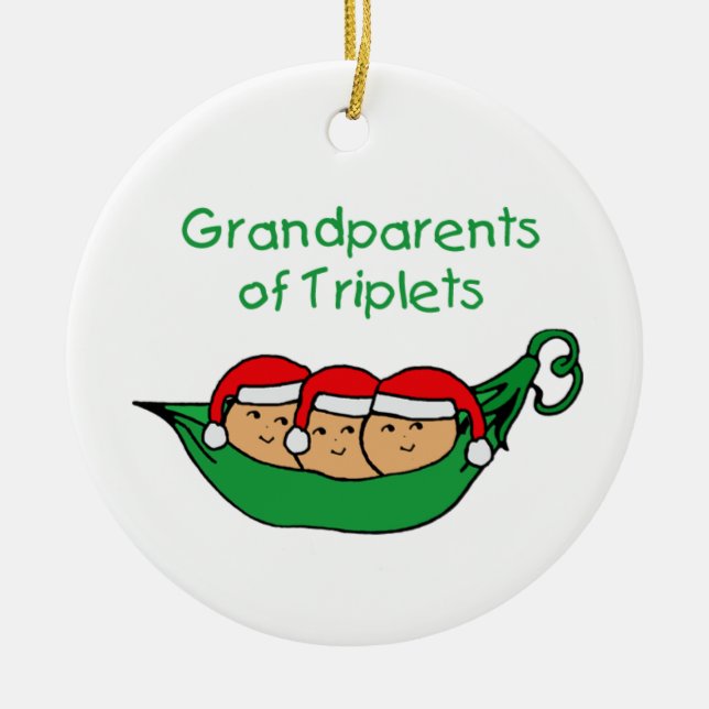 Grandparents of Triplets Ornament (Front)