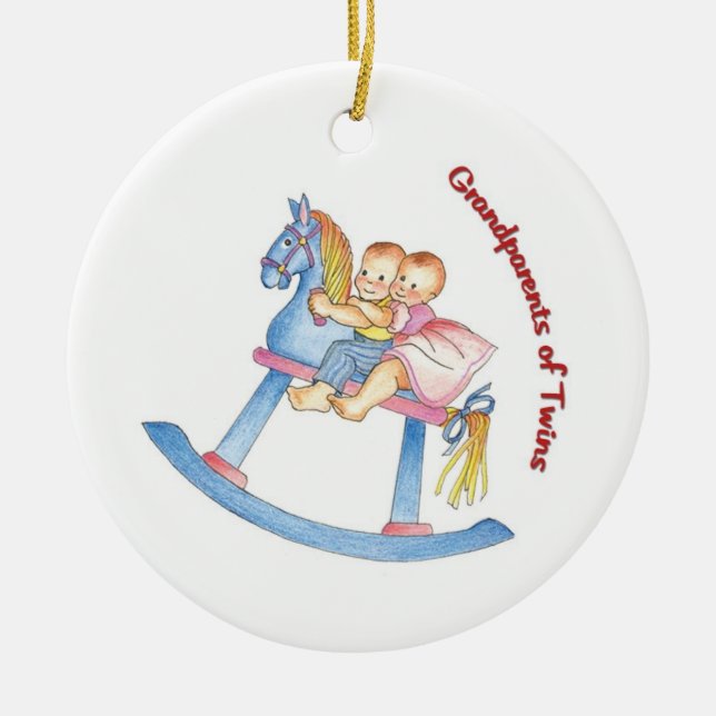 Grandparents of Twins Ornament (Front)