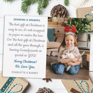 Grandparents Personalised Photo Christmas Poem Holiday Card