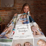 Grandparents Personalised Photo Collage Modern  Fleece Blanket<br><div class="desc">This white personalised "World's Greatest Grandma & Grandpa" 8-photo collage blanket features a simple heart, accompanied by elegant handwritten script typography and the name of beloved grandchildren. An ideal and heartwarming gift for your grandparents on special occasions like Grandparents day, Anniversary, Christmas, or birthdays. Customise it with photos of favourite...</div>