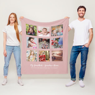GRANDPARENTS PHOTO GIFTS - Blush Pink Fleece Blanket