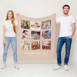 GRANDPARENTS PHOTO GIFTS - Peach Fleece Blanket