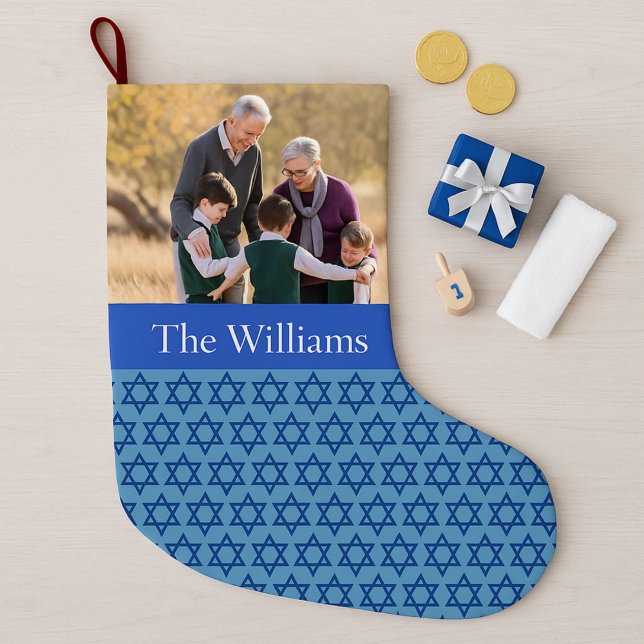 Grandparents Photo Hanukkah Small Christmas Stocking (Creator Uploaded)