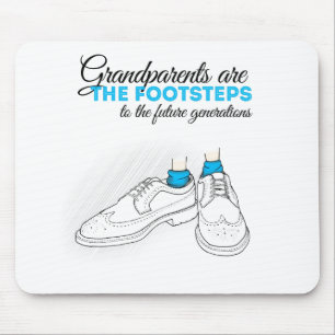 Grandparents plows the footsteps to the future to mouse mat
