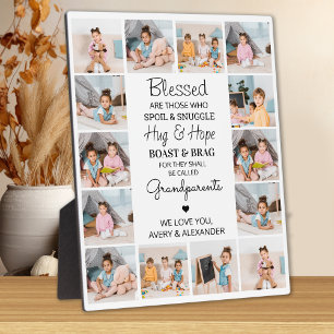 Grandparents Poem Personalised 14 Photo Collage Plaque