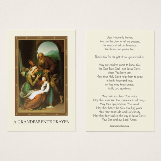 Grandparents Prayer for Grandchildren Religious (Front & Back)