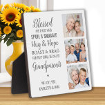 Grandparents Quote Personalised Photo Collage Plaque<br><div class="desc">Celebrate your grandparents with a custom photo collage plaque. This unique quote grandparents plaque is the perfect gift whether its a birthday, Grandparents day or Christmas. We hope your special keepsake photo grandparents gift will become a treasured keepsake for years to come. . Quote " Blessed are those who Spoil...</div>