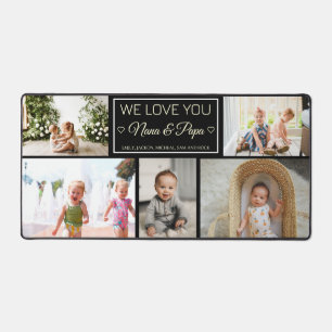 Grandparents Simple 5 Photo Collage Gift Desk Mat