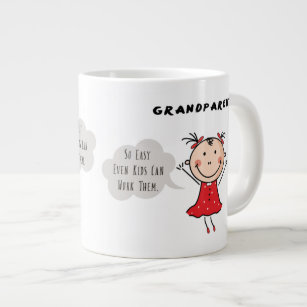 Grandparents So Easy Even Kids Can Work Them Large Coffee Mug