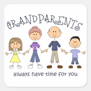 Grandparents Square Sticker