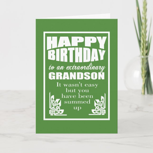 Grandparents to grandson happy birthday wish card (Front)