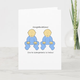 Grandparents to Twin Boys Congratulations Card