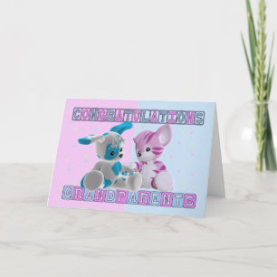 Grandparents To Twins Congratulations Card