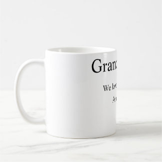 Grandparents we love you add name simple minimal g coffee mug
