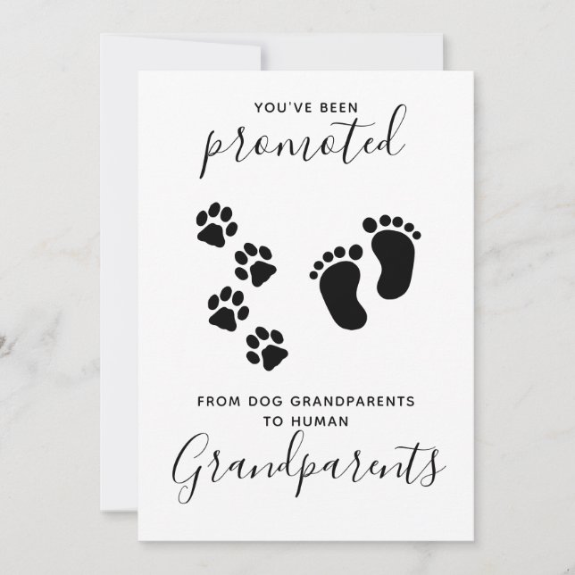 Grandparents You've Been Promoted Dog Pregnancy Announcement (Front)