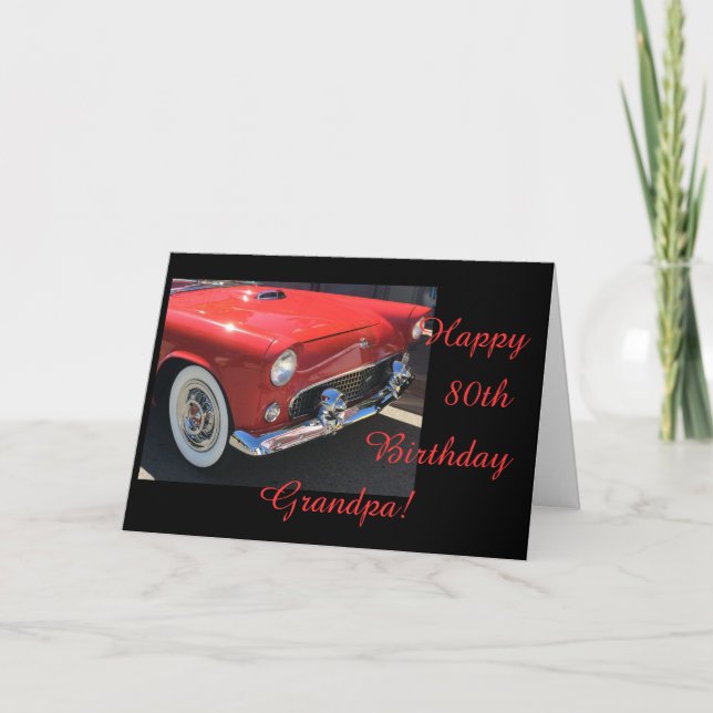 Grandpa's 80th birthday - Antique car Card (Front)