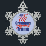 Grandpas Against Trump Snowflake Pewter Christmas Ornament<br><div class="desc">Grandfathers against Donald Trump unite with this Anti Trump granddad gift that features the American flag in red,  white,  and blue.</div>