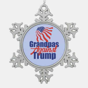 Grandpas Against Trump Snowflake Pewter Christmas Ornament