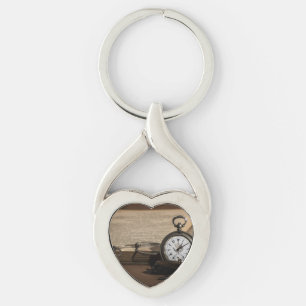 Grandpa's Antique Watch and Glasses Key Ring