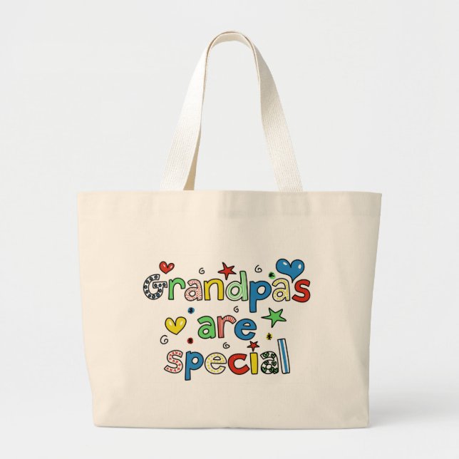 Grandpas are Special Large Tote Bag (Front)