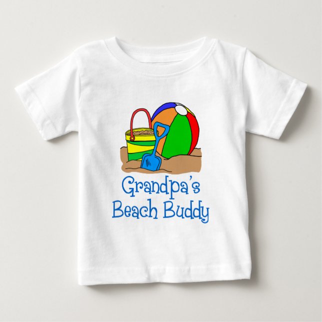 Grandpa's Beach Buddy Baby T-Shirt (Front)